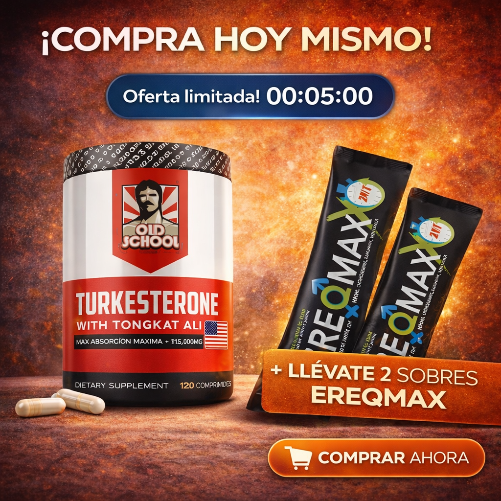 Turkesterone Old School 120 Cápsulas y Llévate 2 Ereqmax Gratis  Fuerza, Energía y Recuperación