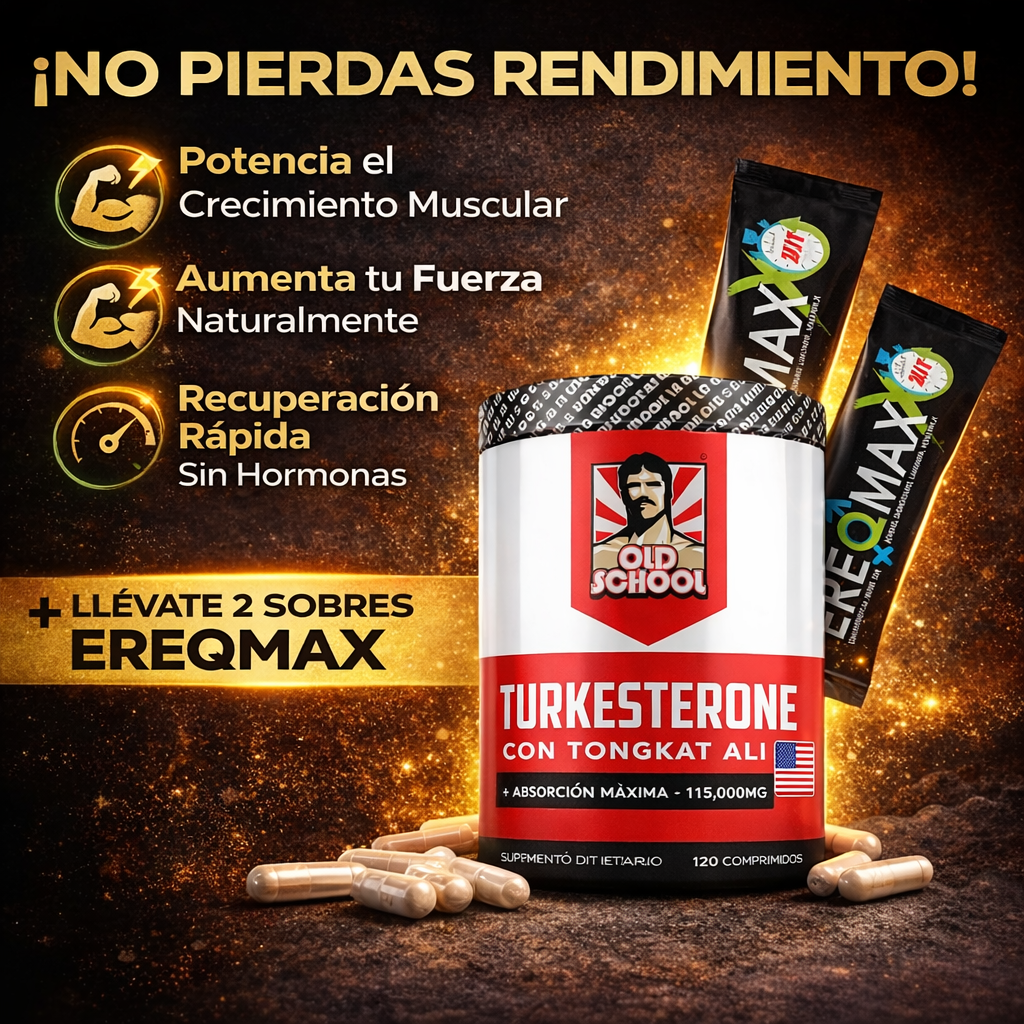 Turkesterone Old School 120 Cápsulas y Llévate 2 Ereqmax Gratis  Fuerza, Energía y Recuperación