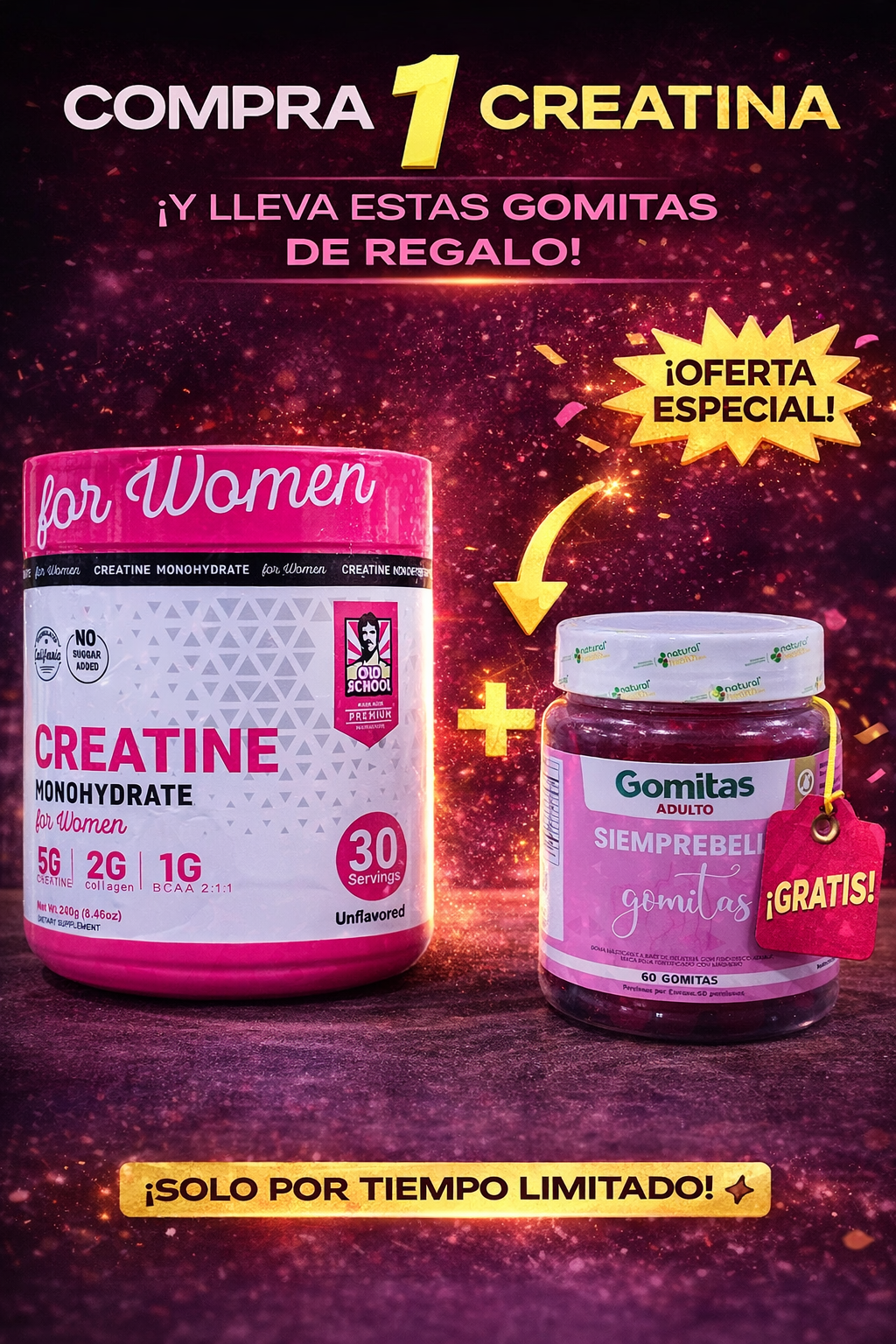 Creatina Turkesterone para Mujer + Siemprebell ¡GRATIS!